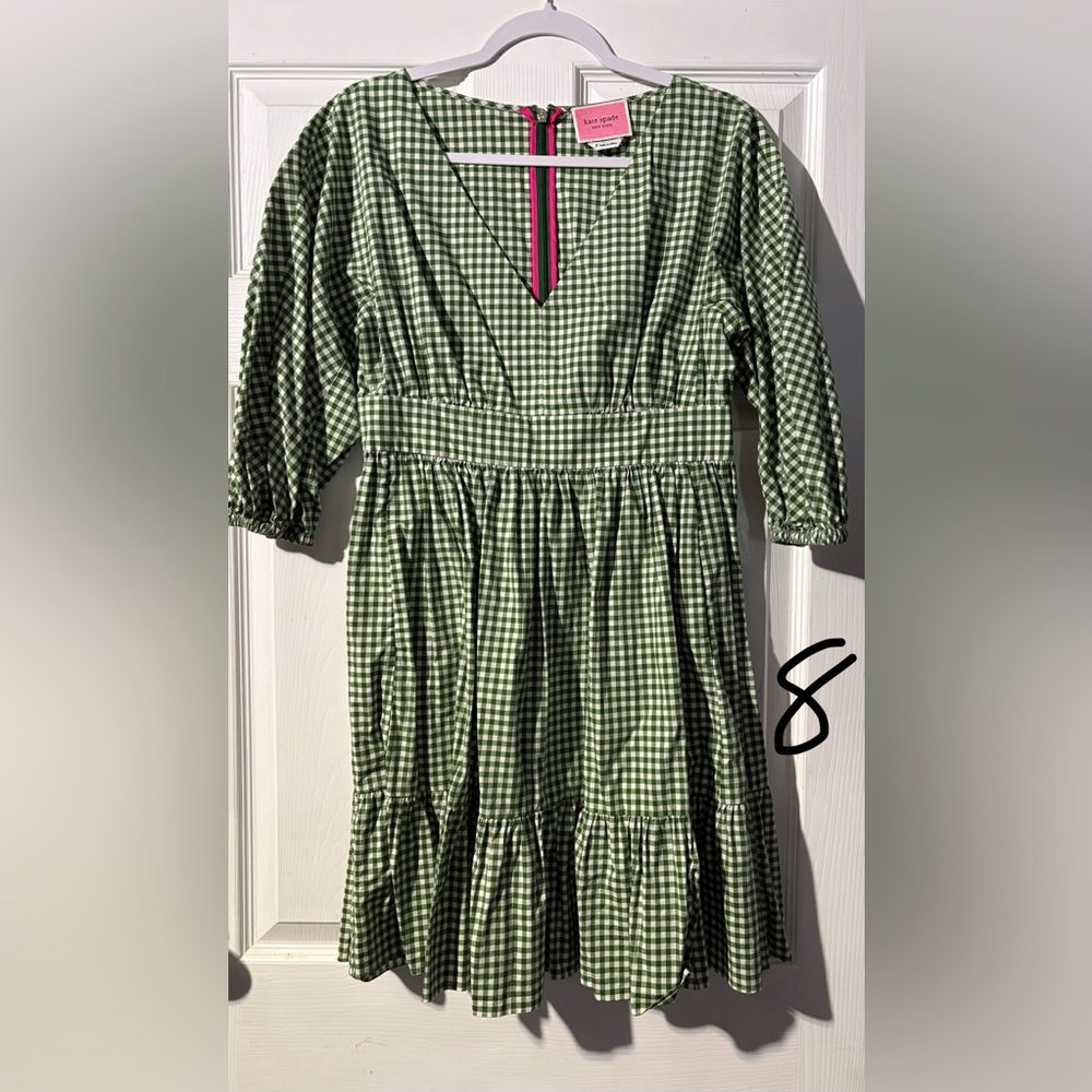 Kate Spade Green Gingham Dress